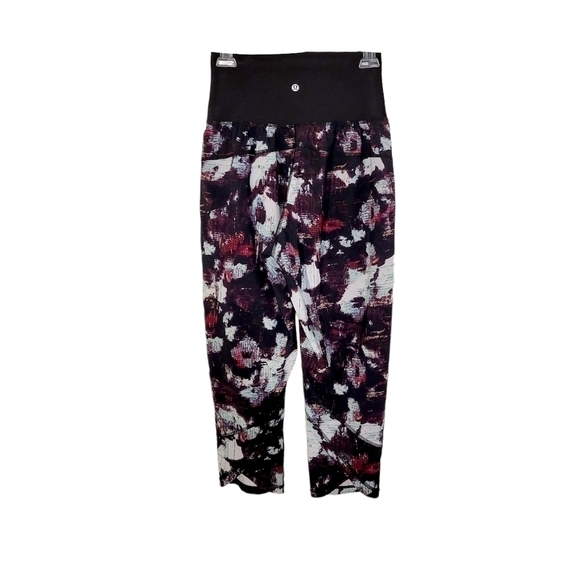 Lululemon Tranquil Kara Blossom Multi/Black High Waisted Crop Pants - Picture 5 of 7